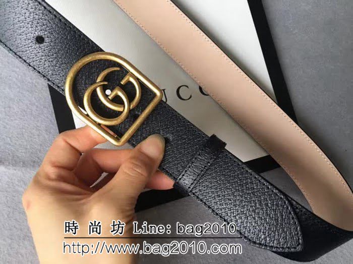古馳CUCCI G家優質頭層牛皮豬皮紋 配純銅扣男士皮帶 GHG1257